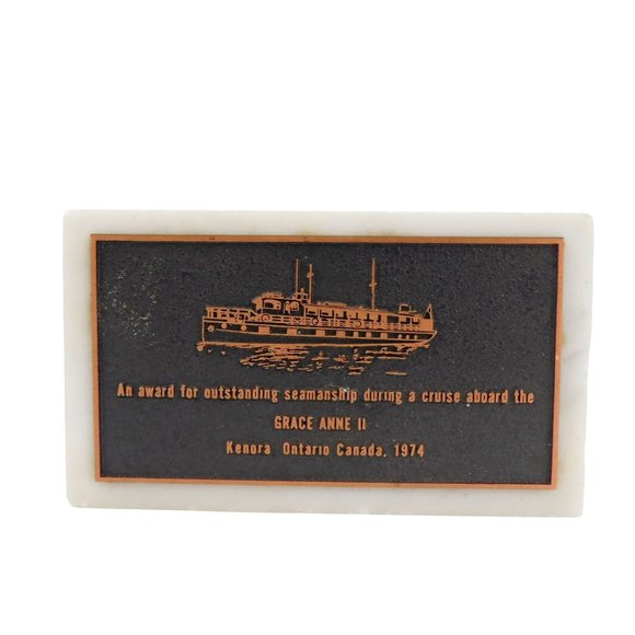 etal ecor Other - Vintage Paperweight Desk Grace Anne II Ship Kenora Ontario Canada. 1974